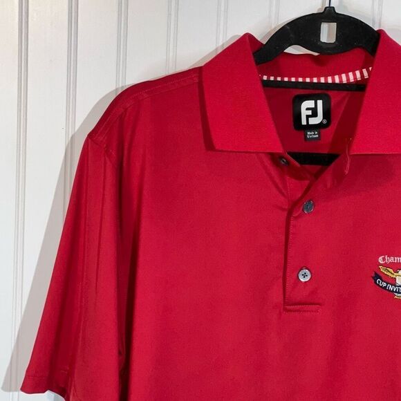 FootJoy Champion Cup Invitational Embroidered Red Golf Polo Mens Small Shirt Top - Picture 2 of 8